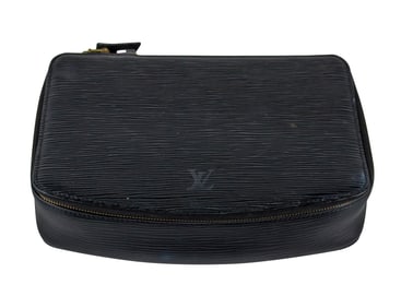 Louis Vuitton Black Epi Leather Zippered Jewelry Case