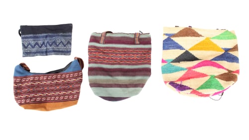 Three Woven Bags and a Pouch