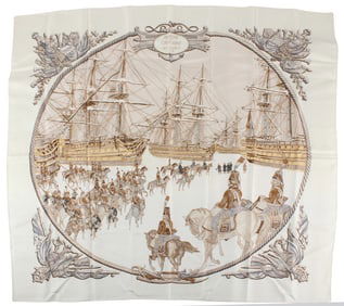 Hermes "Marine et Cavalerie" Silk Scarf