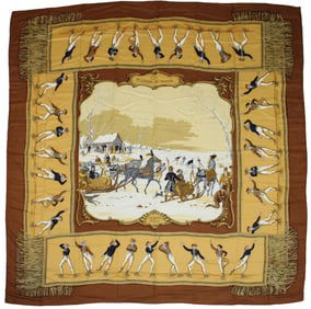Hermes Cashmere and Silk "Les Plaisirs du Froid" Scarf