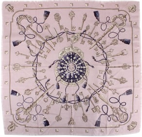Hermes "Les Cles" Cashmere and Silk Scarf