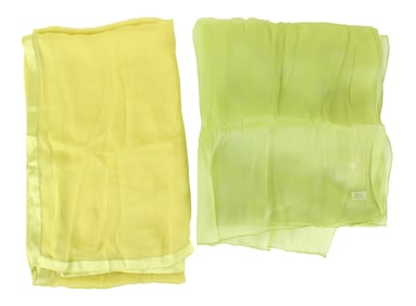 Chanel Green Silk Scarf