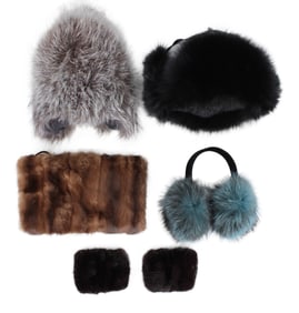 Group of Fur Cold Weather Accessories