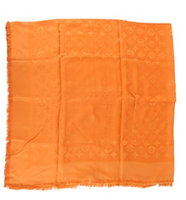 Louis Vuitton Orange Silk and Wool Monogram Shawl/Scarf