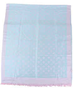Louis Vuitton Blue and Pink Monogram Scarf