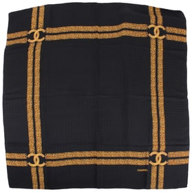 Chanel Gold Chain Motif Silk Scarf