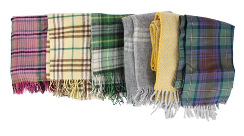 Burberry Cashmere Yellow Plaid Scarf