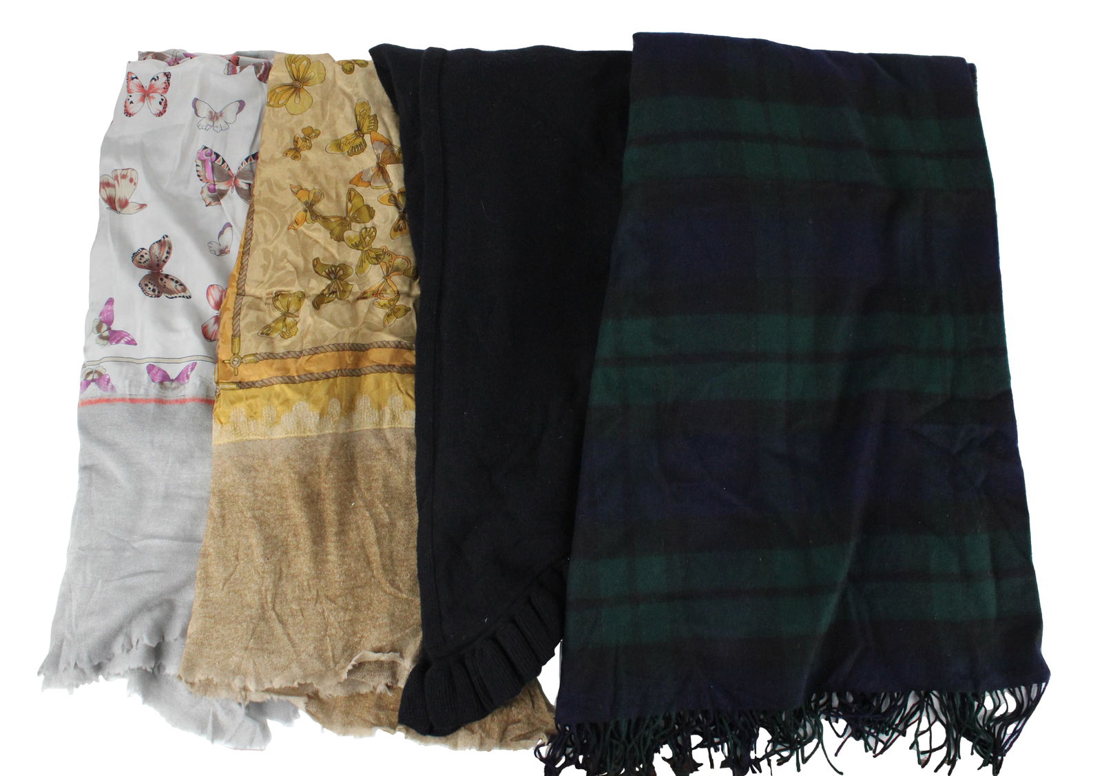 Two Avant Toi Silk and Cashmere Butterfly Motif Shawls (1 of 6)