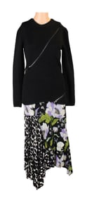 Tom Ford Black Sweater & Floral Print Skirt