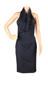 Christian Dior Navy Blue Halter Dress