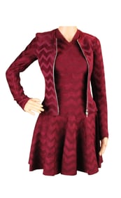 Alaia Red Sleeveless Dress and Matching Jacket