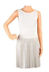Alaia Gold and White Sleeveless Dress
