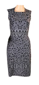 Alaia Grey Leopard Print Sleeveless Dress