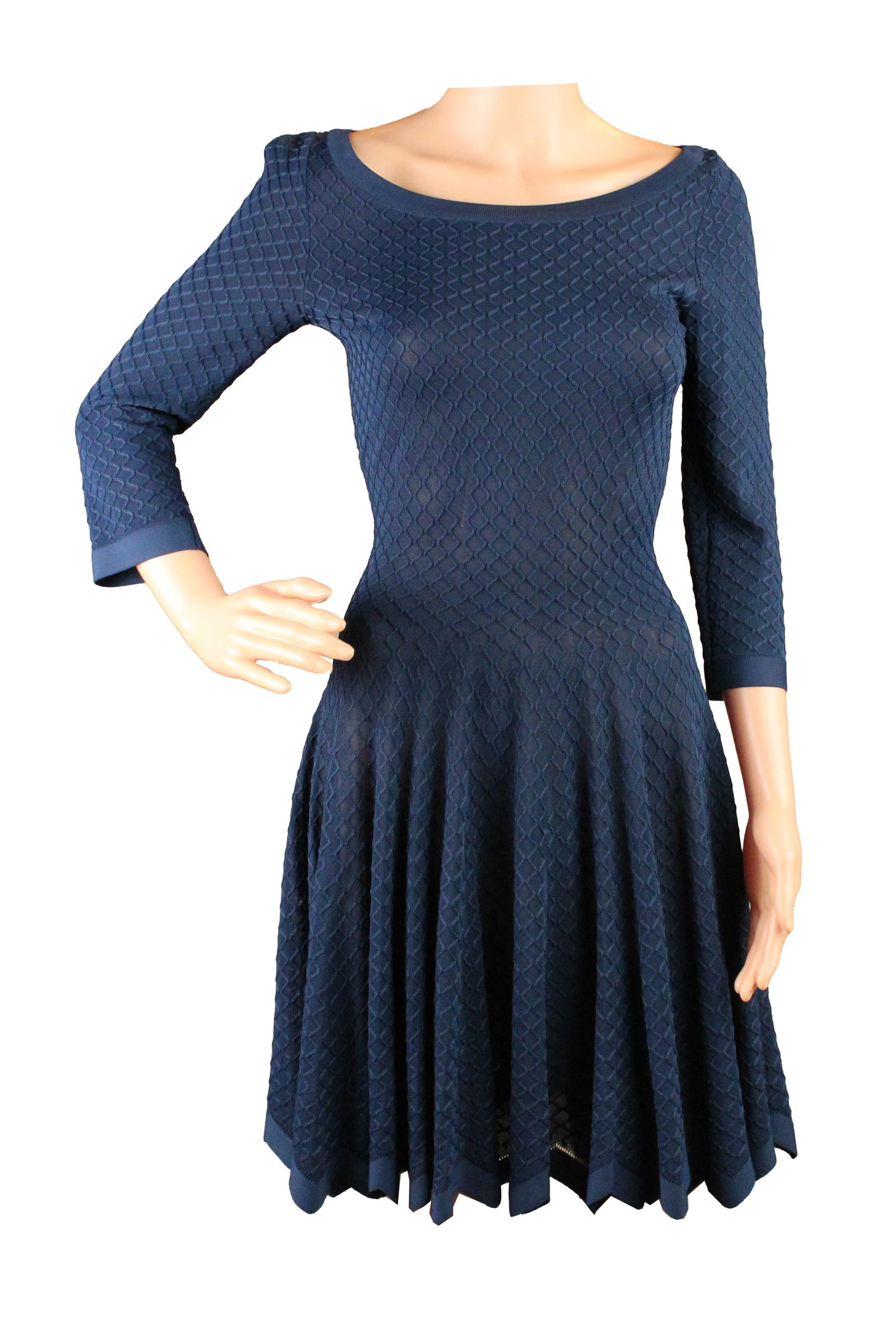Alaia Blue 3/4 Sleeve Dress (1 of 8)