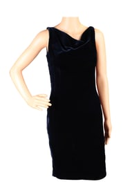 Alexander McQueen Blue Velvet Sleeveless Dress