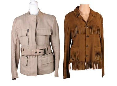 Yves Saint Laurent Tan Fringe Suede Jacket