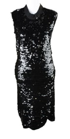 Lanvin Black Sequined Sleeveless Dress