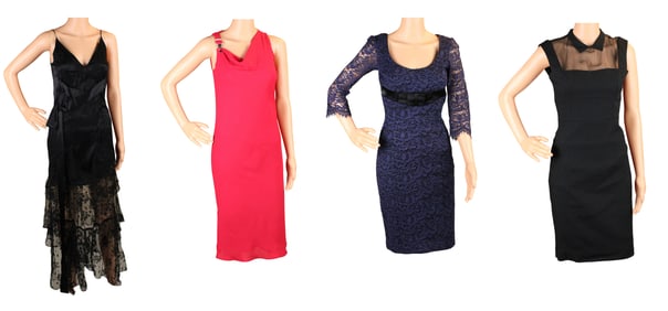 Four Designer Cocktail Dresses