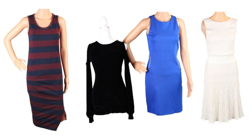 Fendi White Knit Sleeveless Ribbed Dress