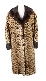 Max Reby Vintage Jungle Cat Print Fur Coat