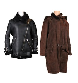 Two Shearling and Leather Jackets