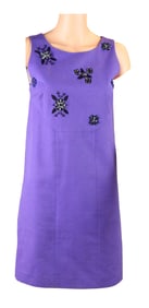 Emilio Pucci Cotton and Silk Beaded Purple Dress
