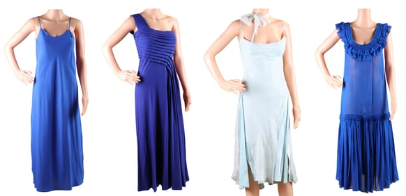 Four Blue Dresses