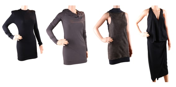 Rick Owens Taupe Knit Long Sleeve Dress