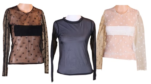 Two Marc Jacobs Sheer Floral Print Shirts