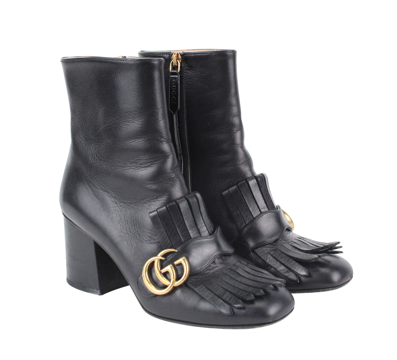 Gucci Malaga Kid GG Marmont Fringe 75mm Ankle Boots (1 of 15)