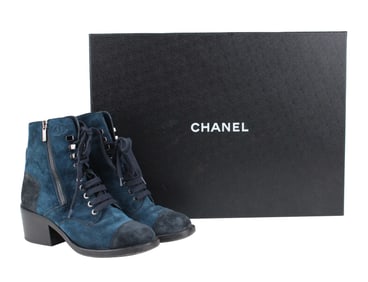 Chanel Interlocking CC Logo Combat Boots