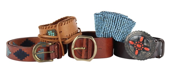 Five Native American Style Belts