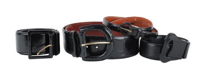 Louis Vuitton Black Leather Fashion Belt