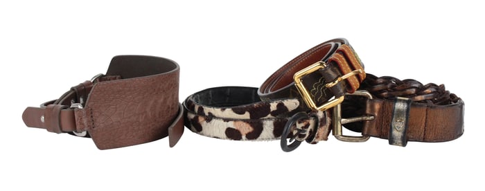 Louis Vuitton Gold Stitched Monogrammed Belt