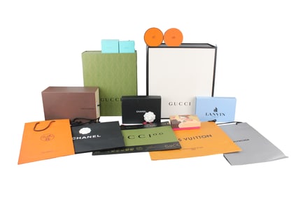 Group of Designer Boxes and Tote Bags