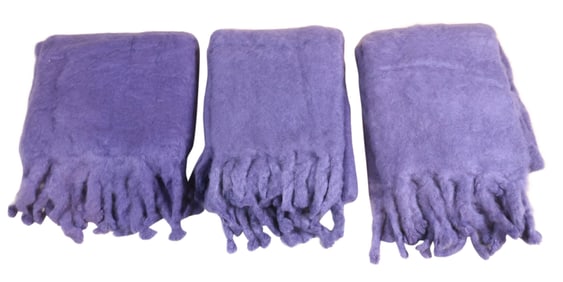 Three Blue Mohair Blankets