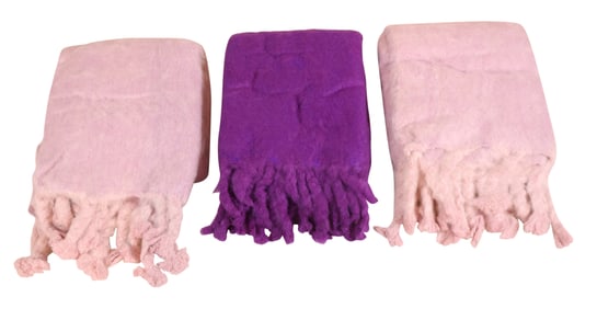 Three Purple Mohair Blankets