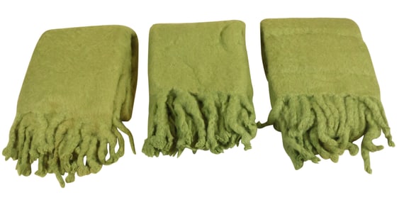Three Green Mohair Blankets