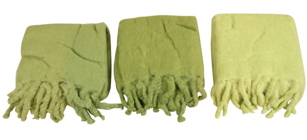 Three Green Mohair Blankets
