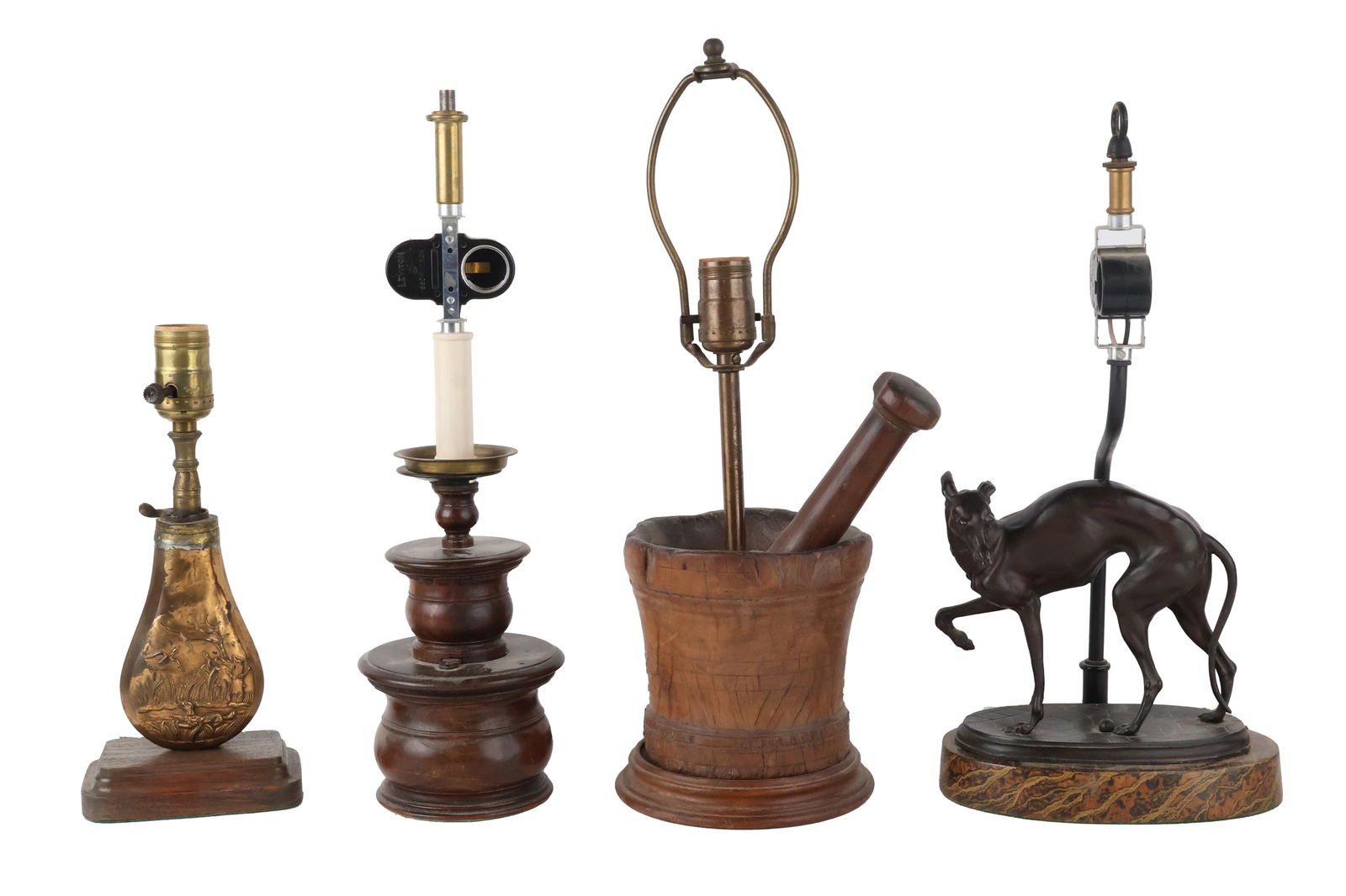 Bronze Sculpture of a Greyhound, Fitted as a Lamp (1 of 14)