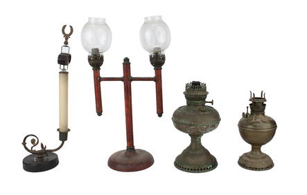 Two Brass Oil Lamps (1 of 9)
