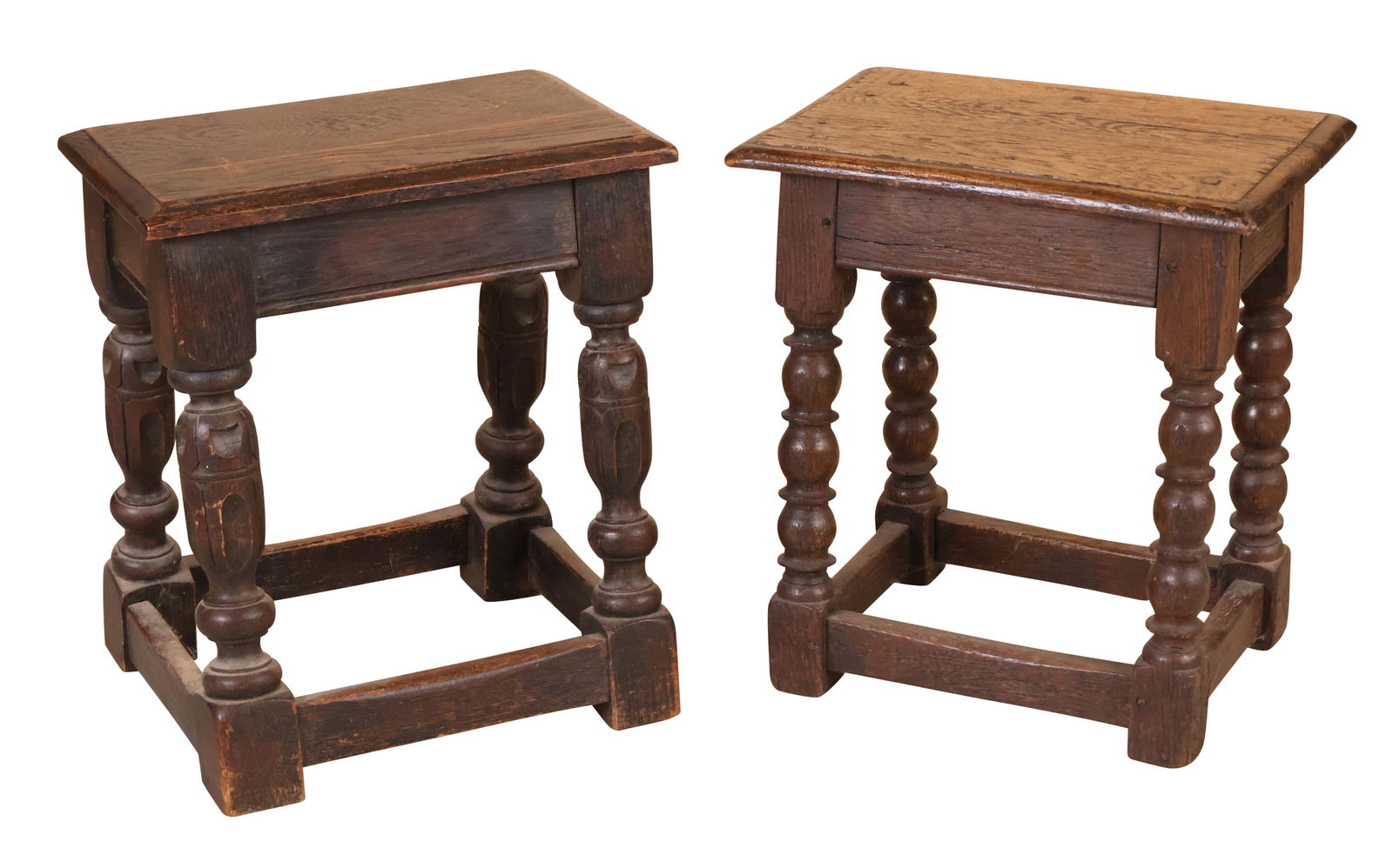 Two Charles II Style Oak Joint Stools (1 of 8)