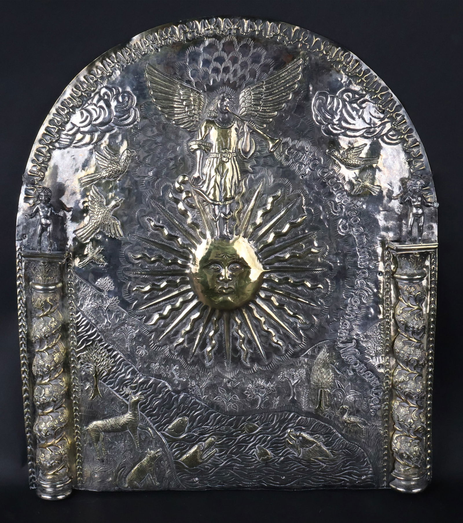 Silver and Gilt Silver Plaque Fragment with Gabriel