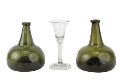 Two English Green Glass Bottles