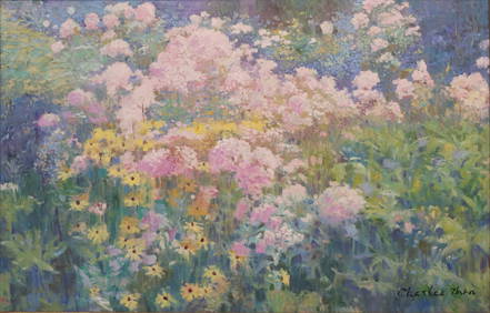 Charles Zhan, 1959-, Field of Wildflowers, Oil on Canvas (1 of 7)
