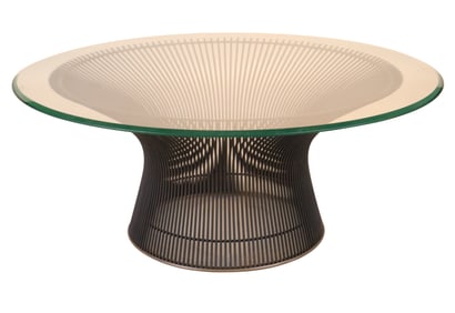 Warren Platner Metal and Glass Top Low Table