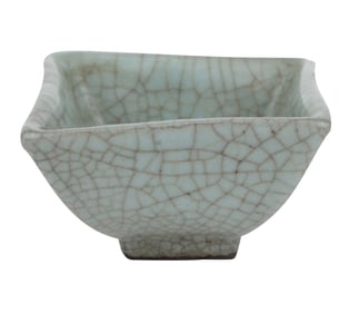 Celadon Glazed Ceramic Square Dish