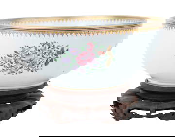 Chinese Export Famille Rose Porcelain Punch Bowl (1 of 6)