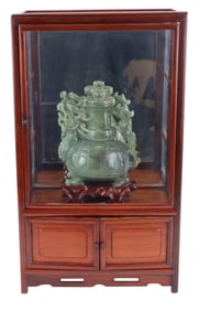 Chinese Jade Fen Shui Dragon Turtle Statue