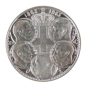 Thirteen Greek 30 Drachma Silver Coins